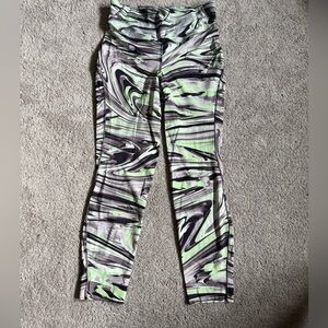 Lululemon Athletica Green and Gray Patterned Leggings